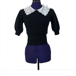 COPY - Forever 21 Black White Lace Top